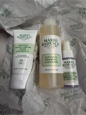 Mario Badescu Trio with Pale Yellow Cleanser and White Tubes